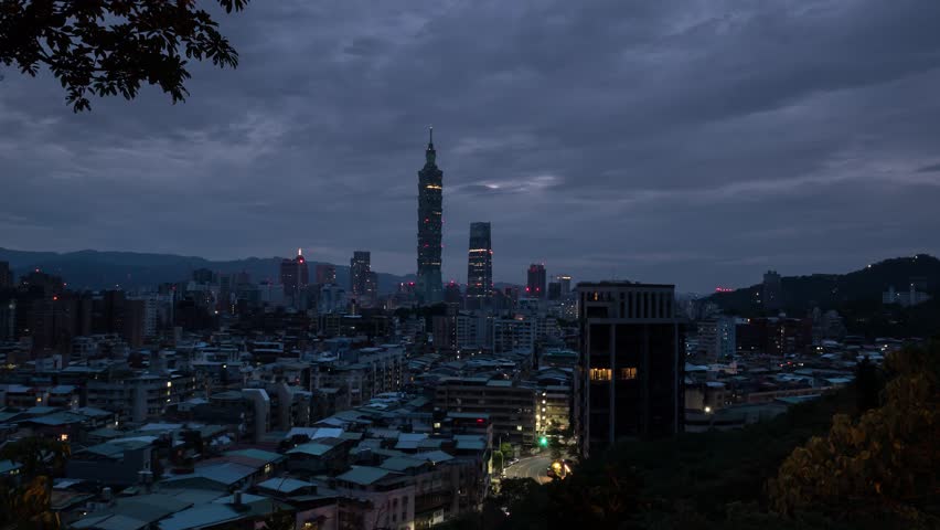 TIME LAPSE: Sunrise Taipei City Royalty-Free Stock Footage #1027163486