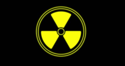 Yellow Radioactive Sign Rotates On Black Stock Footage Video (100% ...