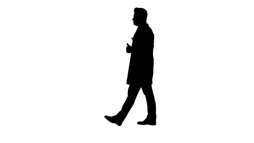 Silhouette Walking Male Doctor Passing Stock Footage Video (100% ...