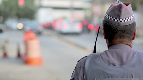 Sao Paulo/SP - May - 2018:police officers on duty in brazil streets sao paulo
