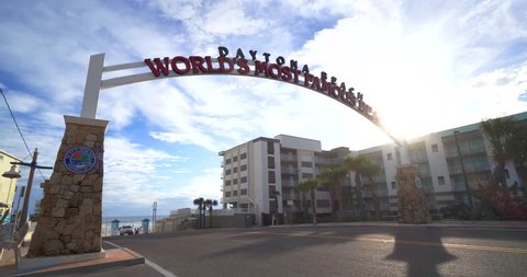 Daytona, Florida / United States - September 19, 2018: Daytona Beach Sign, Florida Boardwalk