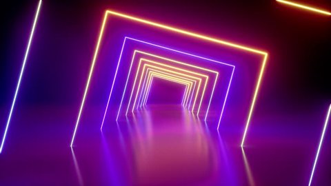 3d Render Abstract Geometric Background Fluorescent Stock Footage Video ...