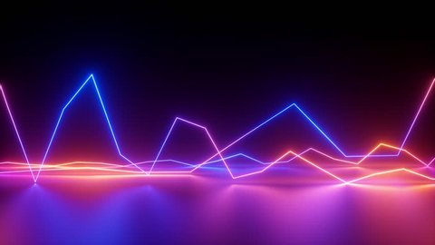abstract neon lines background, equalizer, chart, ultraviolet spectrum, looped animation