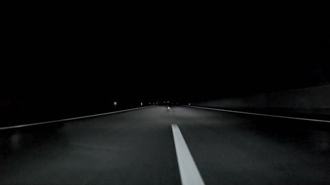 Night drive on highway