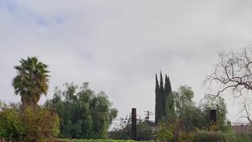 Time-lapse of the sky in the San Fernando valley after the rain on a cloudy and gloomy day.