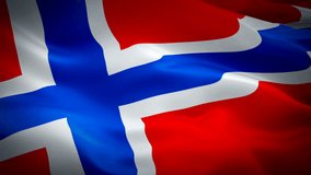 Norway waving flag. National 3d Norwegian flag waving. Sign of Norway seamless loop animation. Norwegian flag HD resolution Background. Norway flag Closeup 1080p Full HD video for presentation
