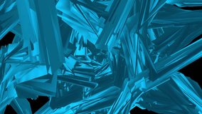 flight through 3d colorful shattered polygonal tunnel background new quality motion graphics animation cool nice beautiful 4k video stock footage
