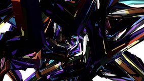 flight through 3d colorful blinking polygonal glitch tv synapse tunnel background new quality motion graphics animation cool nice beautiful 4k video stock footage