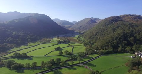 England, Cumbria, Lake District National Park, Borrowdale Valley - CIRCA 2018: looking towards Stonethwaite Beck and the Langstrath Valley