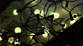 Abstract Christmas Lights Bokeh Background Changing Color. 4K. Blinking Christmas Tree Lights Twinkling. Winter Holidays Concept. DOLLY SHOT - Powered by Shutterstock - Get 15% off with code: PIKWIZARD15