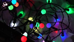 Abstract Changing Color Christmas Lights Bokeh Background. 4K. Blinking Christmas Tree Lights Twinkling. Winter Holidays Concept. DOLLY SHOT - Powered by Shutterstock - Get 15% off with code: PIKWIZARD15