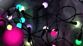 Abstract Focusing Blurred Christmas Lights Bokeh Background. 4K. Blinking Christmas Tree Lights Twinkling. Winter Holidays Concept. DOLLY SHOT - Powered by Shutterstock - Get 15% off with code: PIKWIZARD15