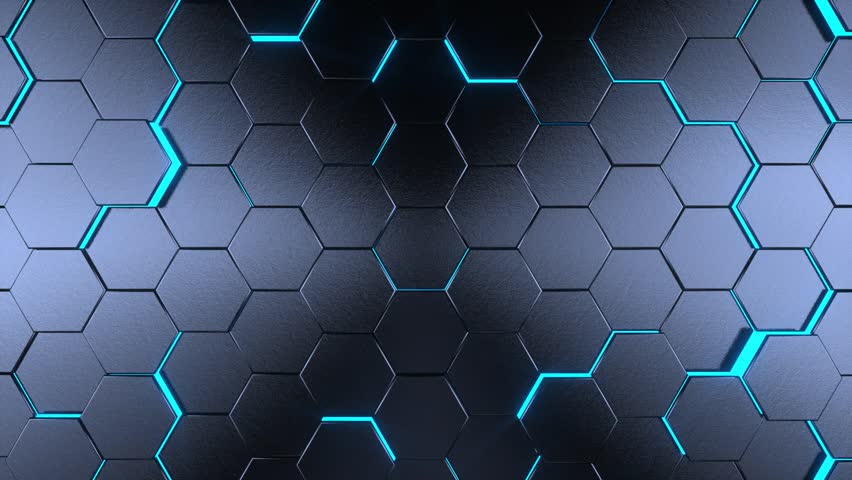 Futuristic Hitech Hexagon Grid Background Loop Stock Footage Video (100 