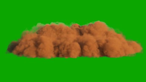 Sandstorm in the desert in front of a green screen.