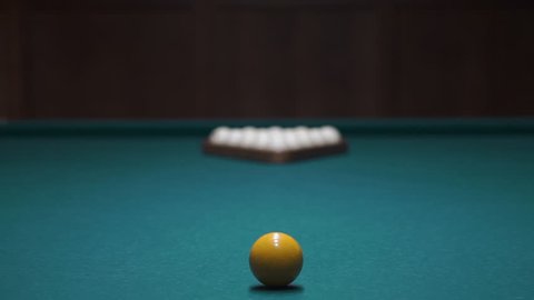 the beginning of the game of Russian billiards