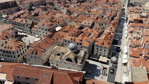 Aerial View of the old Town of Dubrovnik Croatia 