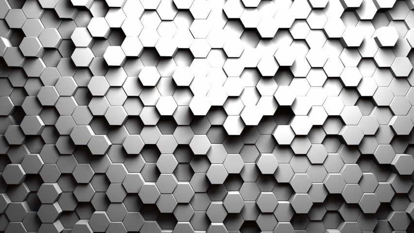 technology hexagon pattern background many white Stock Footage Video
