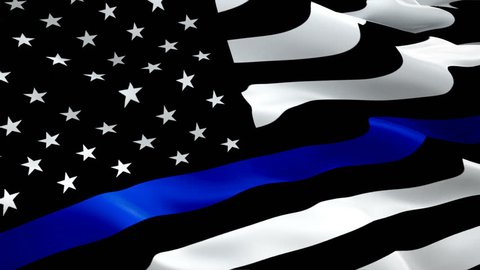 Police Tribute Flag Transition Waving Wind Stock Footage Video (100% ...