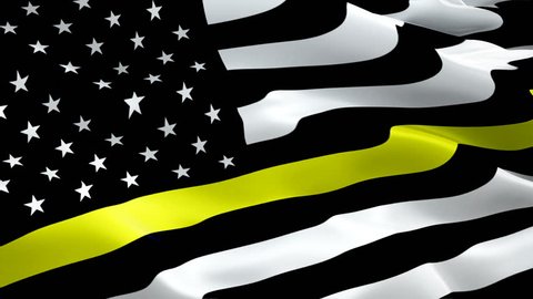 Thin Gold Line American Flag. Flag Representing 911 and other first responder communications dispatchers. Thin Gold Line Three Stripe. USA American 911 Flag. emergency medical responder video footage 