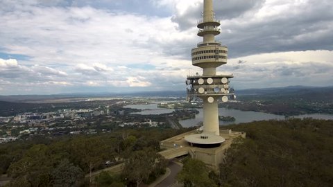 Telstra tower, Black Mountain ACT Canberra Australia city view aerial shot