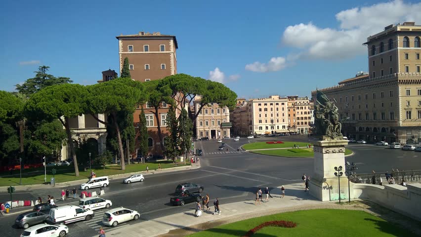 ROME, ITALY - may 2018 - The landscape from the Monument to Vittorio Emanuele II or Vittoriano 