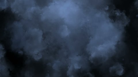 White smoke on a black background.?inematic animation background, flying through stormy clouds.