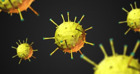 3D Virus And Bacteria Animation. Microscopic View. Health and science related concept.