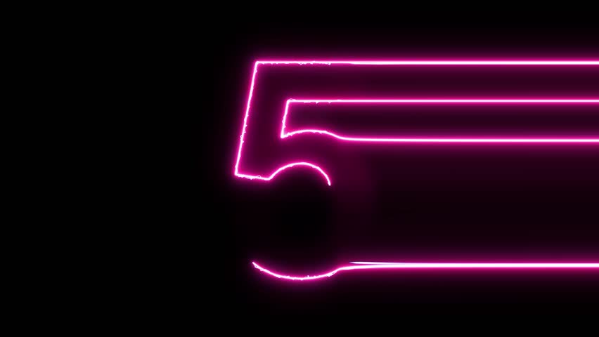Number 5 reveal neon electric glowing motion wipes to center. 4K 60 fps video render footage