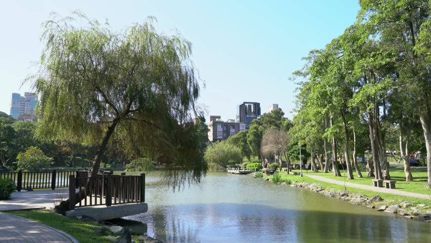 Nature scene around Dahu Park at Neihu District, Taiwan Royalty-Free Stock Footage #1027399175