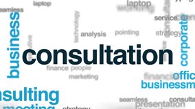 Consultation animated word cloud. Kinetic typography. - Powered by Shutterstock - Get 15% off with code: PIKWIZARD15