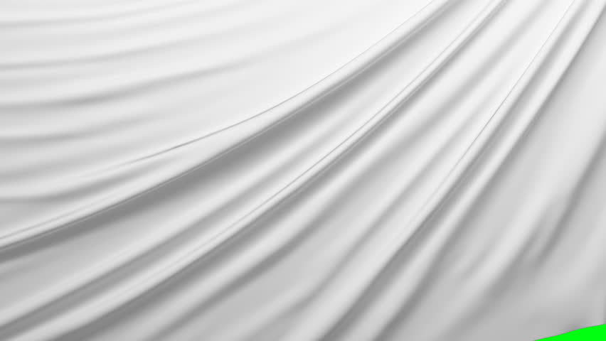 White Cloth Moving Away Rippling and Opening Background. Abstract Waving Silk Textile Transition 3d Animation with Alpha Mask Green Screen. 4k Ultra HD 3840x2160. Royalty-Free Stock Footage #1027430660