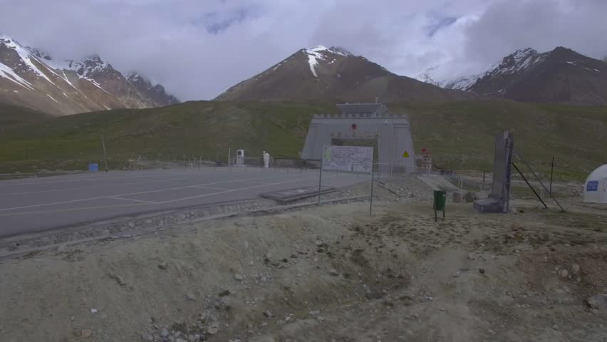 Drone movement on Khunjerab Pass border Crossing at Pakistan China border.