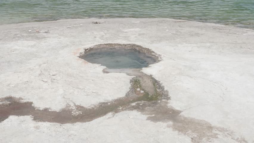 Beautiful blue hotspring in Yellowstone National Park