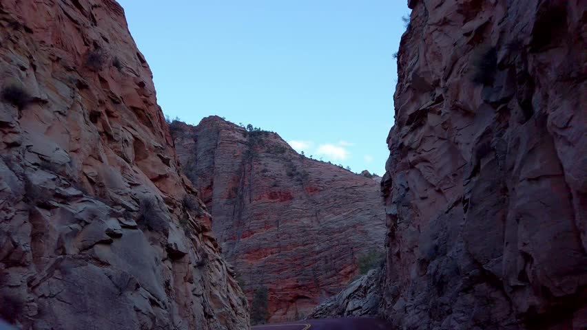 Zion Canyon National Park in the evening