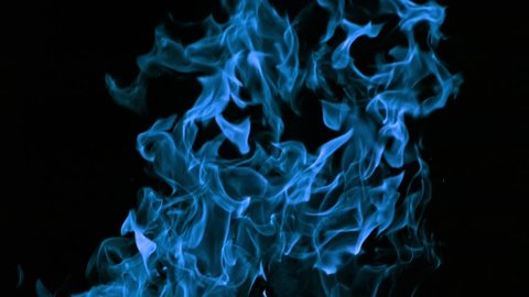 Blue Fire Flames in Super Slow Motion, Shooted with High Speed Cinema Camera at 1000fps.