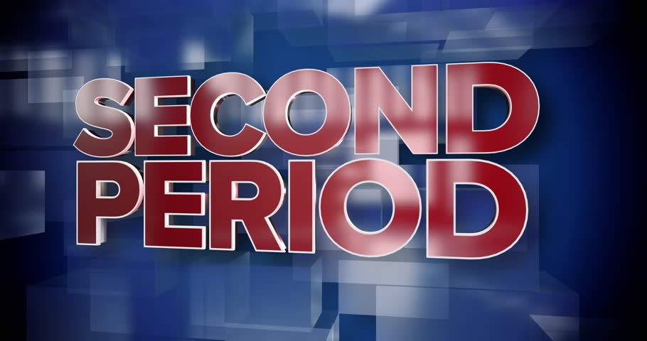 A red and blue dynamic 3D Second Period sports highlights title page background animation.	 	