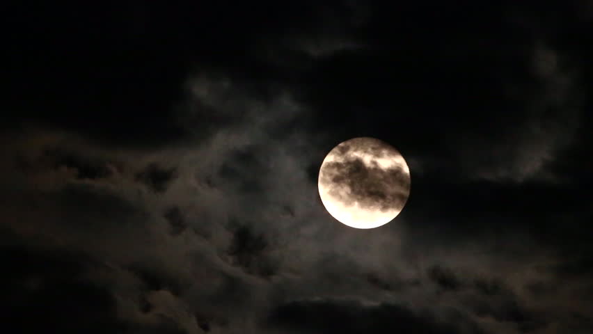 Full Moon and the Cloud Stock Footage Video (100% Royalty-free