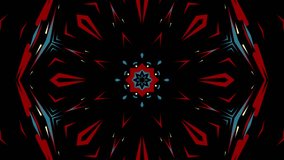 Seamless evolving multi-color star pattern artwork on black
