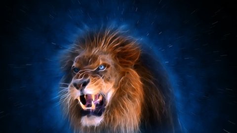 Lion Roaring animation 4K