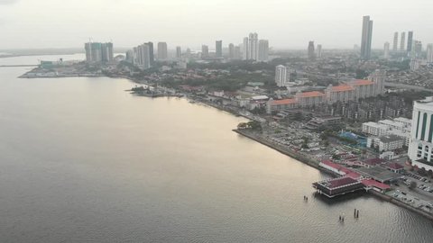 Johor Malaysia - April 13 2019 : Stulang Laut view facing Johor Bahru city