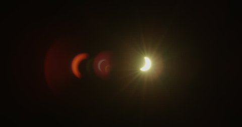 Solar Eclipse of the sun with attractive and sharply define crescent flares.  The Great American Solar Eclipse of 2017