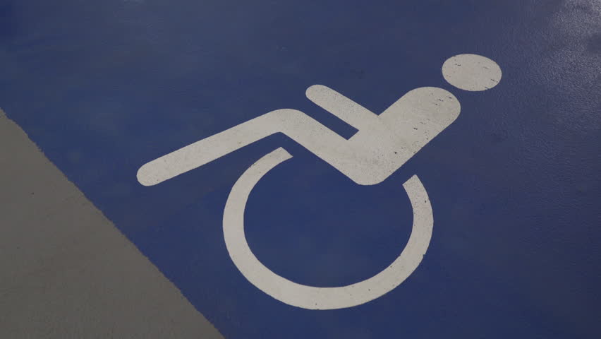 Disabled parking empty lot at a Shopping Mall