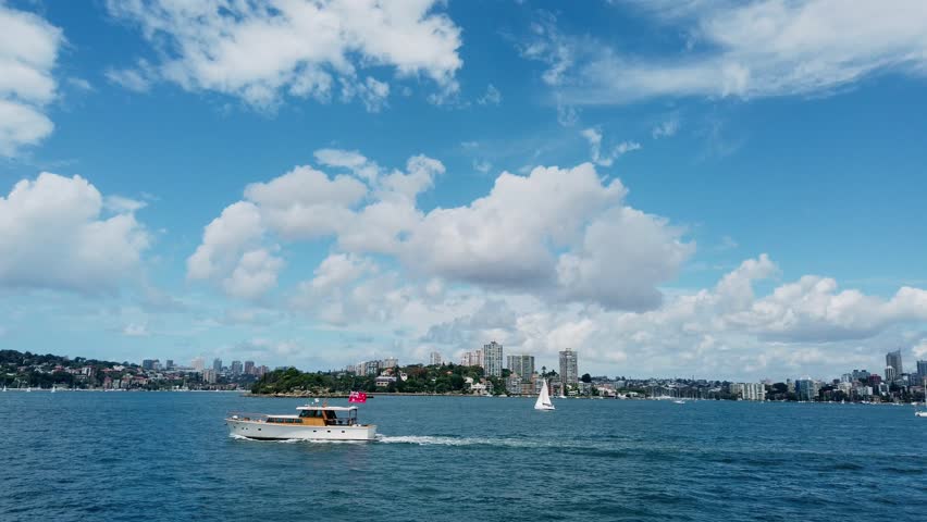 Boat sailing through Sydney Harbour