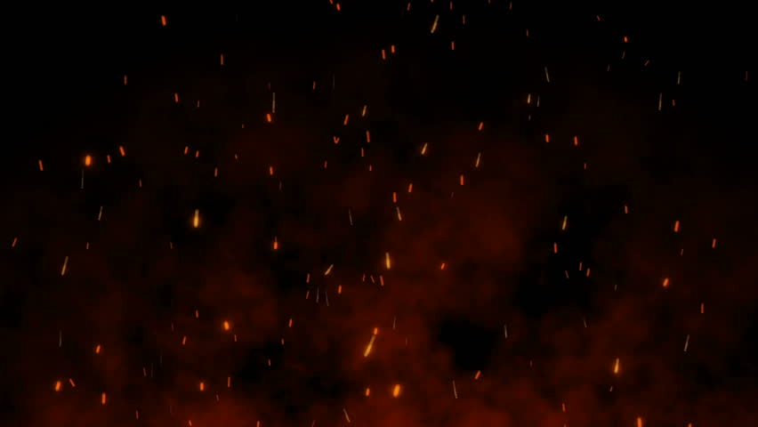Burning hot bonfire fire sparks on a dark background. Cartoon fire Animation. Raging Cartoon Campfire Flames.Particles over black background.Flying Embers from fire. Royalty-Free Stock Footage #1027553105