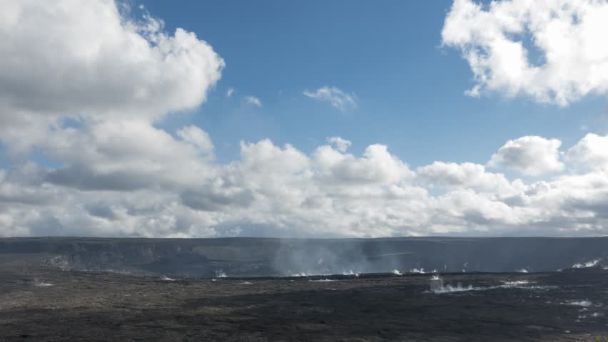 Moving clouds over the Kilauea crater, Hawaii, United States
