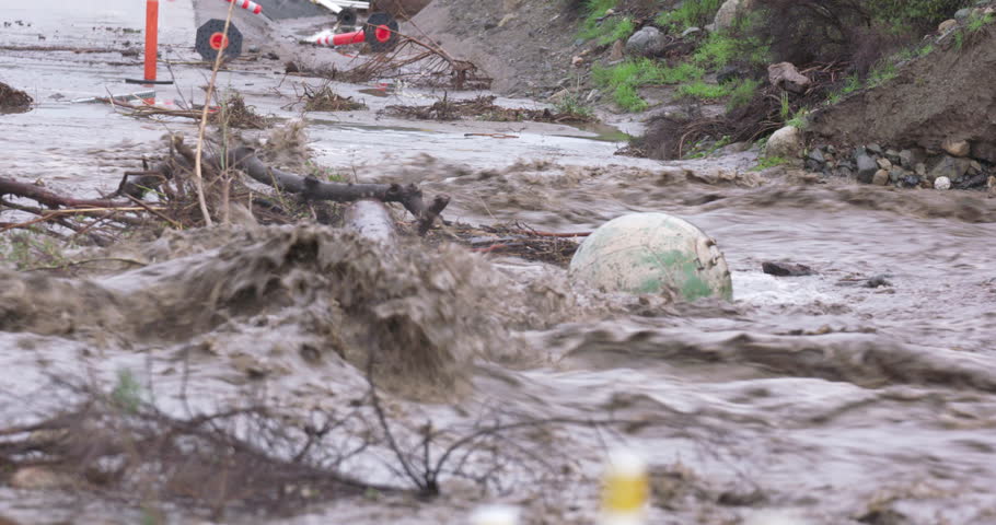 An Orange County bridge is underwater due to heavy rains. Trabuco Canyon Rd.