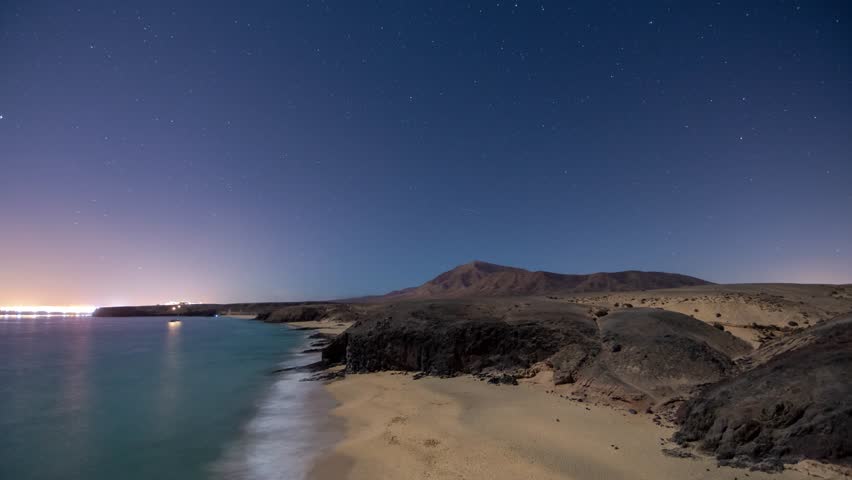 Night of stars in the beach