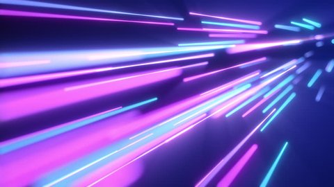 Neon pink blue light streaks. Seamless loop 4k abstract motion background. Fluorescent ultraviolet light, laser neon lines.