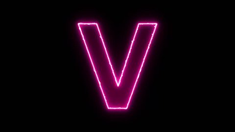 letter v in pink