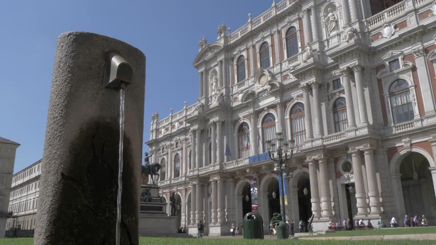 Museo Nazionale del Risorgimento Italiano and Carlo Alberto monument in Piazza Carlo Alberto, Turin, Italy, Europe